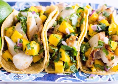 Grilled Fish Tacos with Mango Salsa
